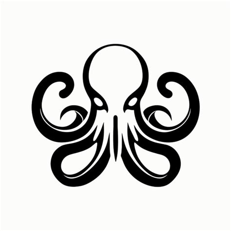 Premium Vector | Minimalistic octopus flat logo minimalistic white ...