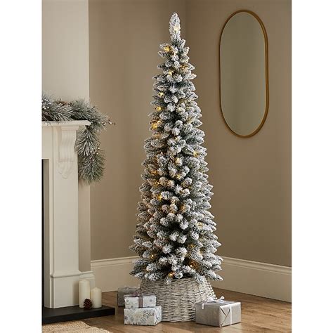 Green & White Slim Snowy Pre-Lit Christmas Tree 6FT | Christmas | George at ASDA