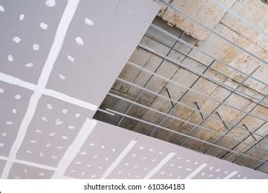 Suspended Ceiling Structure Installation Ceiling Gypsum Foto de stock 610364183 | Shutterstock