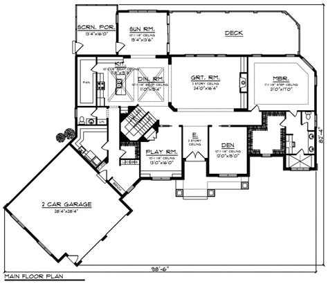 Craftsman Style House Plan - 4 Beds 4 Baths 4266 Sq/Ft Plan #70-1233 - Houseplans.com