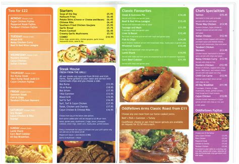 Menu at The Oddfellows Arms pub & bar, Bradford, 696 Harrogate Rd