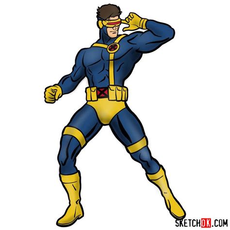 How to draw Cyclops from X-Men - Step by step drawing tutorials | Drawing superheroes, X men ...