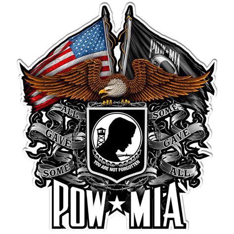 POW Double Flag Eagle Decal – Military Republic