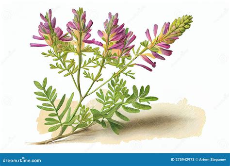 Astragalus Flower Botanical Illustration, Milkvetch Plant Realistic ...