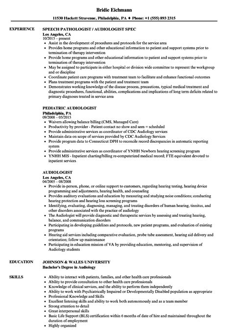 AUDIOLOGIST CURRICULUM VITAE