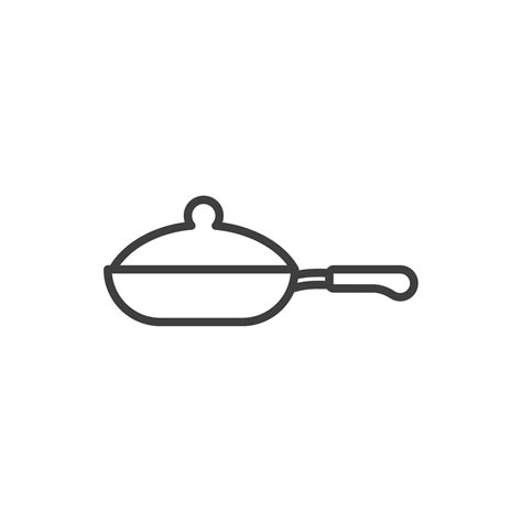 Vector sign of the Cooking pan symbol is isolated on a white background ...