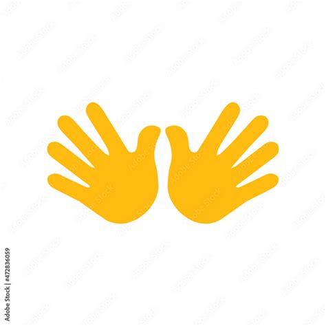 Jazz hands emoji vector illustration yellow open hands Stock Vector ...