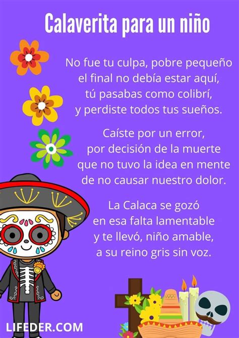 20 calaveritas literarias cortas para niños y maestros (con imágenes)