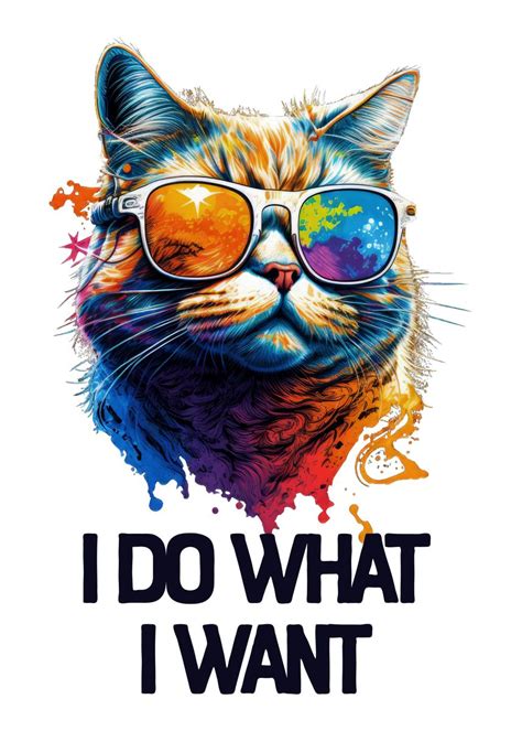 'I Do What I Want Cat' Poster, picture, metal print, paint by royalsigns | Displate