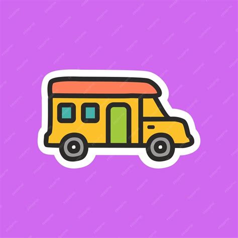 Premium Vector | Cute cartoon car sticker. cartoon sticker car transportation