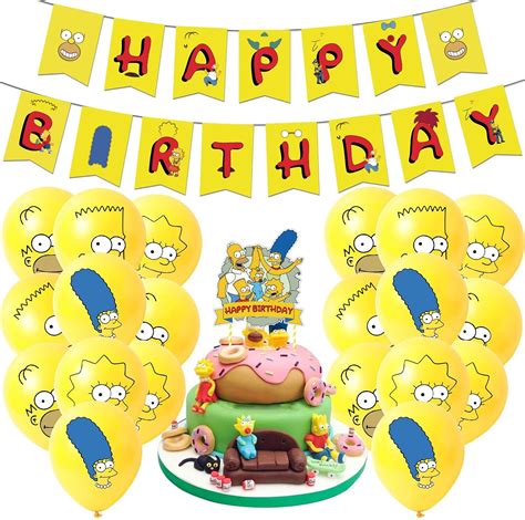 simpsons party supplies ， simpson's birthday party Set includes happy birthday banner， simpsons ...