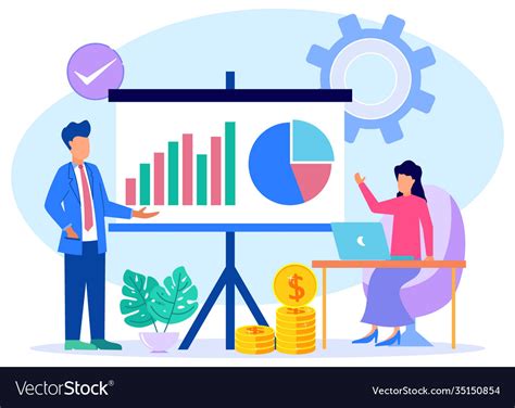 Graphic cartoon character financial management Vector Image