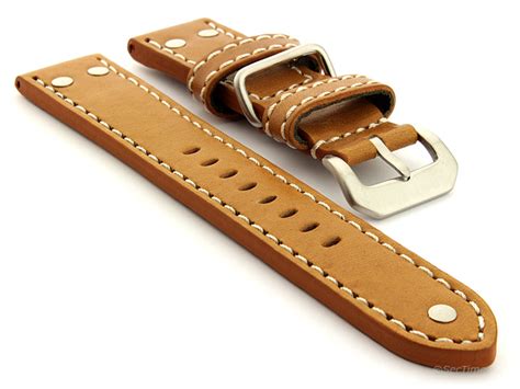 Fighter Leather Watch Strap Brown (Tan) 22mm 01FT22BB03