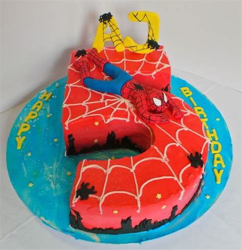 Number 5 Spiderman birthday cake | Kids birthday cakes | Pinterest