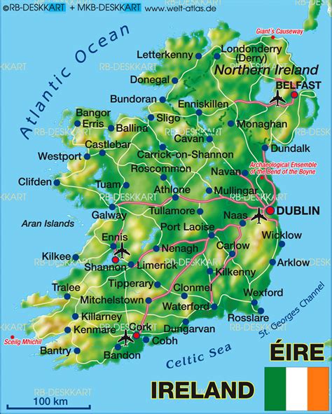 Map of Ireland (Country) | Welt-Atlas.de