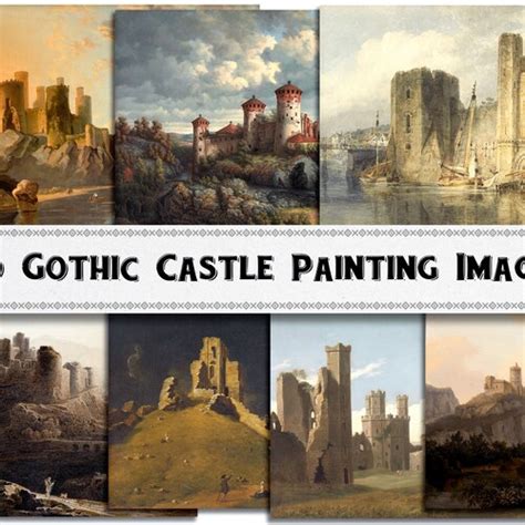 Medieval Gothic Castle Painting Images / Digital Download / | Etsy