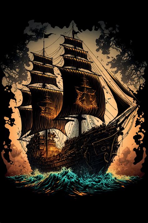 Pirate Ship background 20375880 Vector Art at Vecteezy