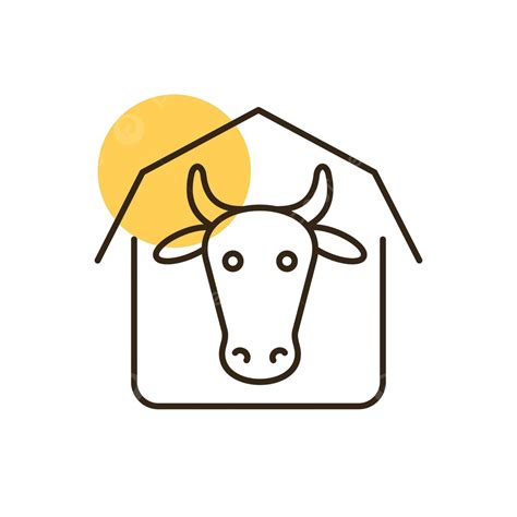 Cowshed Vector Flat Icon Farm Animal Sign Warehouse Cow Barn Vector, Warehouse, Cow, Barn PNG ...
