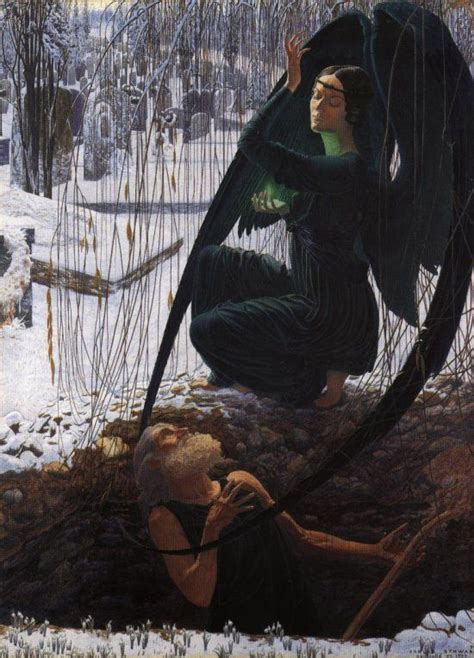 La muerte del sepulturero de Carlos Schwabe forma un compendio visual de los principales temas ...