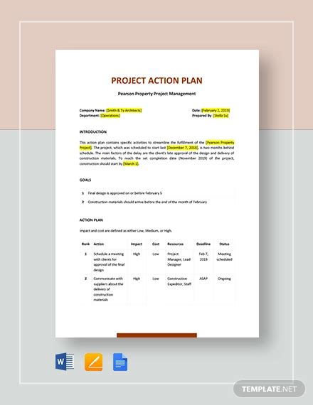 Project Action Plan - 23+ Examples, Google Docs, Word, Pages, PDF, Tips