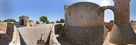 Bellver Castle - The only circular castle in Europe 360 Panorama ...