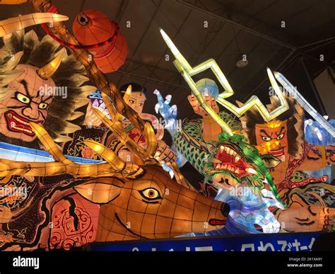 Colourful floats at Aomori Nebuta festival Stock Photo - Alamy