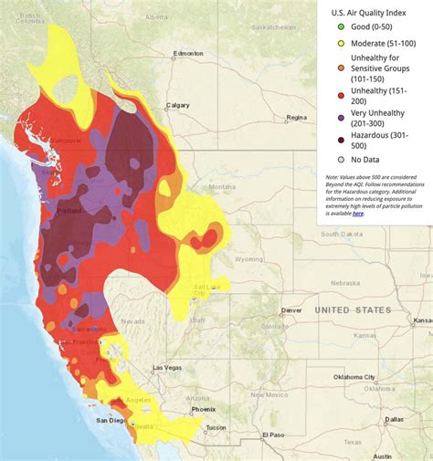 Air Quality Map California Today – Topographic Map of Usa with States