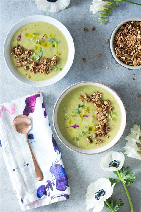 Romanesco Soup with Za'atar Granola - Le Petit Eats