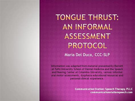 Communication Station: Speech Therapy PLLC: Tongue Thrust, Part 3: Assessment