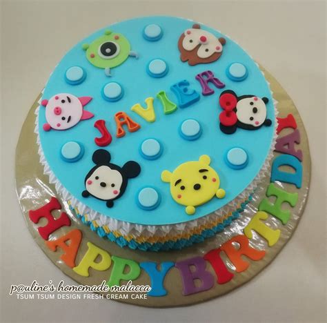 Tsum tsum design fresh cream cake | Gelatinas