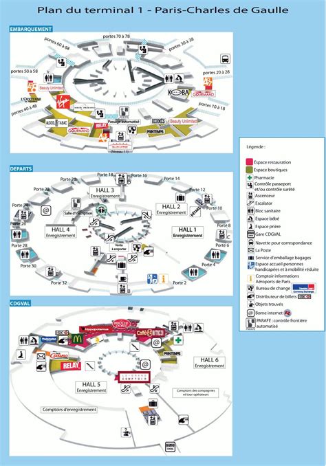 Cdg terminal 1 map - Charles de gaulle airport map terminal 1 (Île-de-France - France)