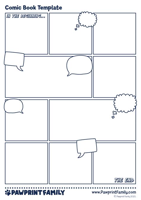 Comic Book Template | Pawprint Family