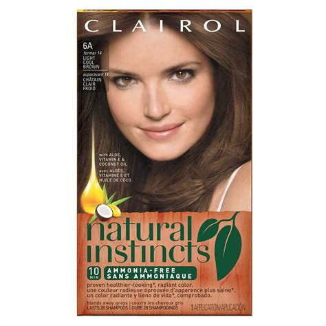 Clairol Natural Instincts Semi-Permanent Hair Color, Light Cool Brown Tweed, 6A/14 - Walmart.com ...