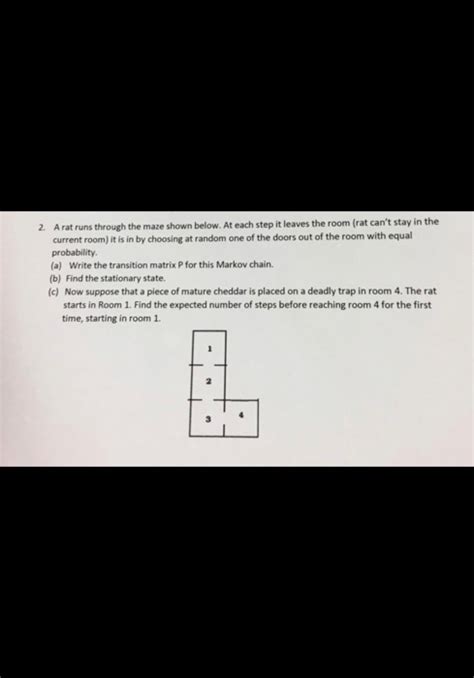 Solved A rat runs through the maze shown below. At each step | Chegg.com