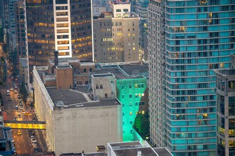 Vancouver, Canada - August 10, 2017: Aerial View of Downtown Vancouver ...