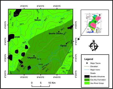 Geological map of Okpoma and environs | Download Scientific Diagram