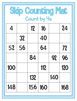 Skip Counting Mat- Count by 4s by Corrie Pennington | TpT