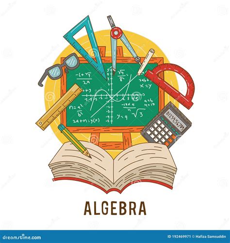 Algebra Concept Retro Colorful Word Art Illustration Cartoon Vector | CartoonDealer.com #204952423