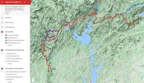 Foothills Trail Interactive Map - Visit Oconee South Carolina