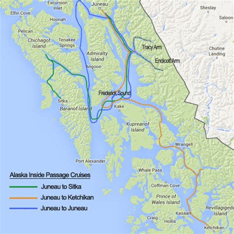 Alaska Inside Passage Cruise Route Map