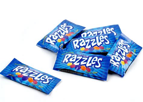 Mini Razzles 2-Pack Candy Gum - 240CT Box • Candy Mini Packs • Bulk ...