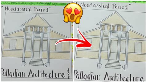 How To Draw or Sketch A Neoclassical Period ARCHITECTURE | With design ideas Colors Paint - YouTube