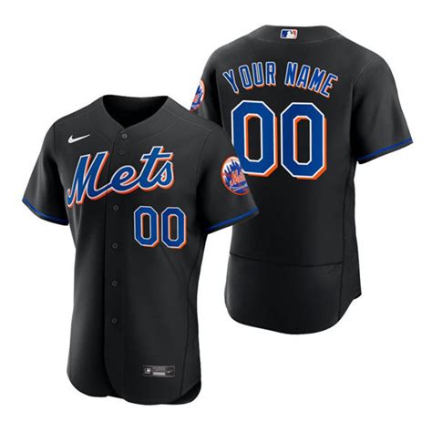 Men's New York Mets Custom Nike 2022 Black Alternate Jersey