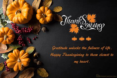 Autumn Thanksgiving Card With Wishes Editor