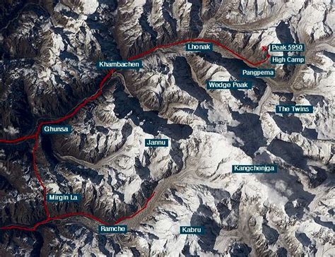 Kangchenjunga satellite photo : Photos, Diagrams & Topos : SummitPost