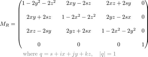 Quaternion to Rotation Matrix