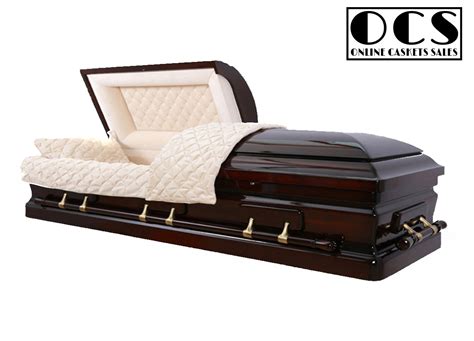 751003 – Solid Poplar Casket Almond Interior, High Gloss – Online Caskets Sales