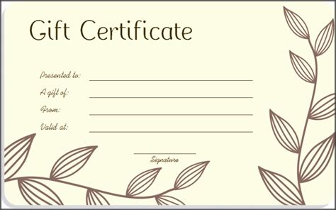 5 Printable Blank Gift Certificates - SampleTemplatess - SampleTemplatess