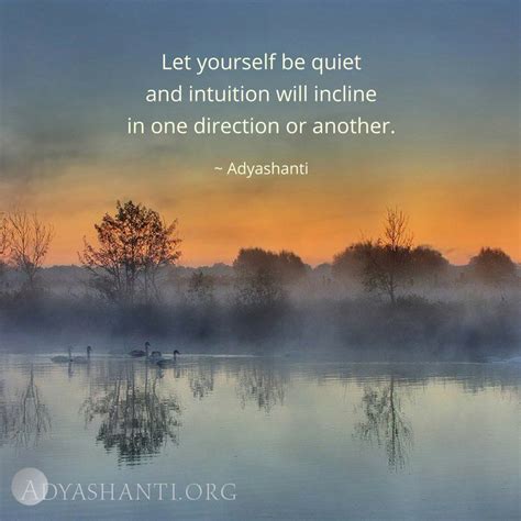 Let yourself be quiet and intuition will incline in one direction or ...