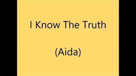 "I Know The Truth" (Aida) Cover - YouTube